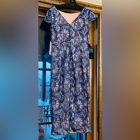 JS COLLECTIONS LENA CAP SLEEVE TEA LENGTH DRESS - Picture 8 of 8